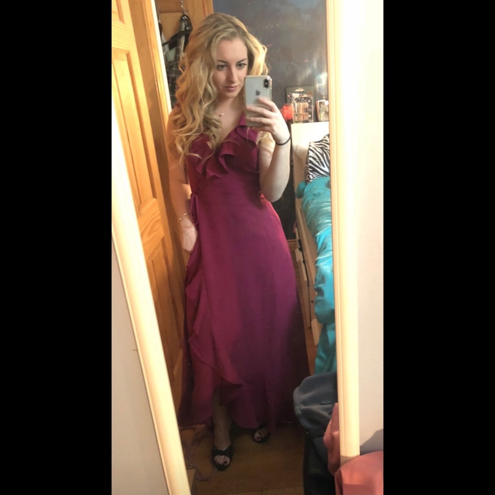 Maroon Ruffled Dress - Picture 8 of 8